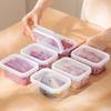Portable Food Storage Box With Single Snap-On Cover Compartments For Sub-Packed Meat Onion Ginger Refrigerator Freezer Organizer