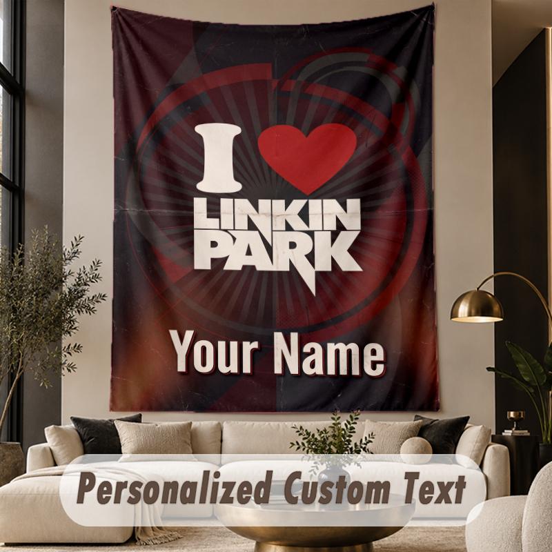 Custom Text Tapestry Linkin Park Print Wall Tapestry Indoor Living Room Wall Decor
