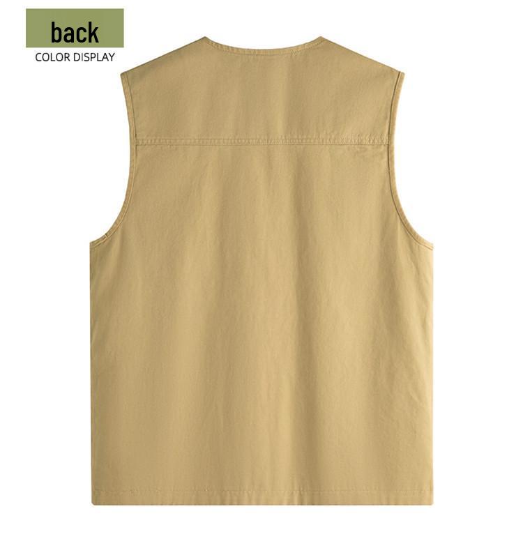 Men's High-End Mountain Style Outdoor Vest - Pure Cotton, Fishing & Camping Gilet Jacket