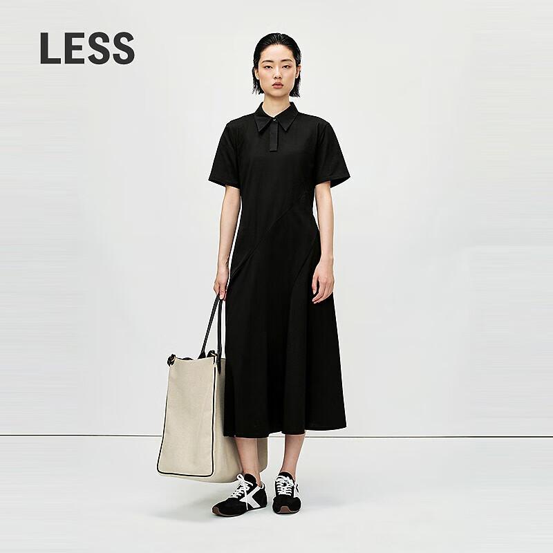 LESS Shirt Collar Short Sleeve Dress S