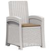 Garden Lounge Chairs Rattan Look 2 pcs White and Taupe PP