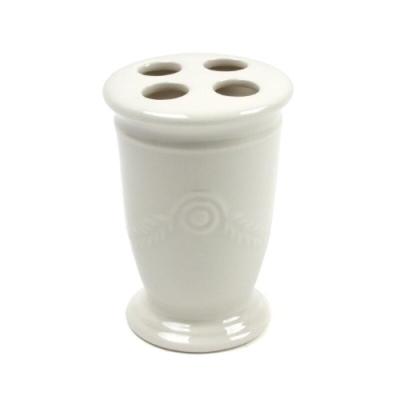 Modern White Porcelain Ceramic Toothbrush Holder with 4 Holders