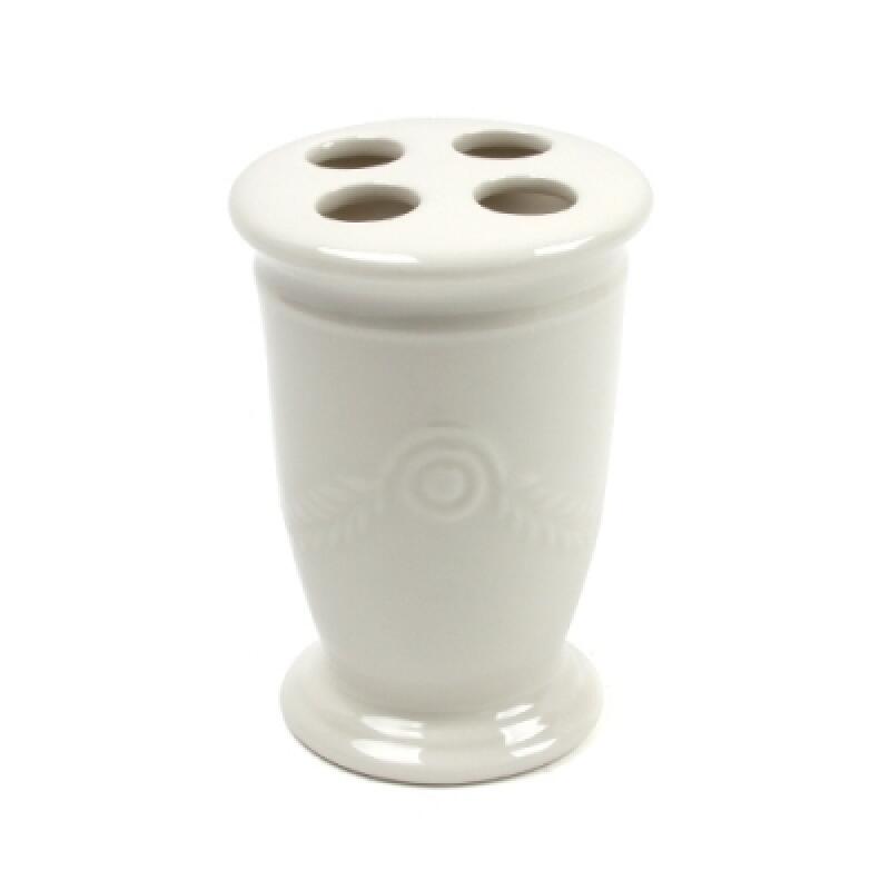 

Modern White Porcelain Ceramic Toothbrush Holder with 4 Holders