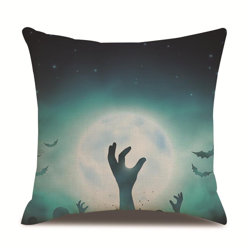 Halloweenský lněný povlak na polštář Tištěný povlak na polštář
