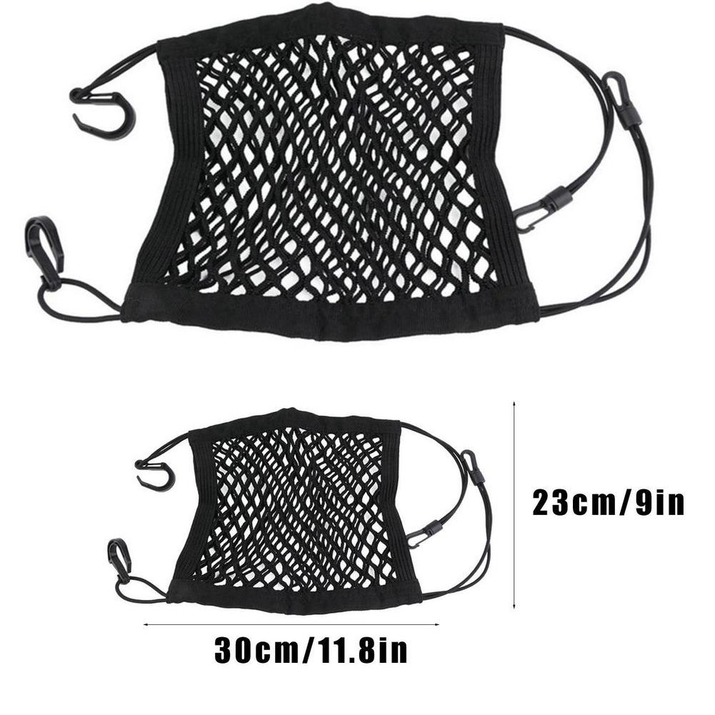 1/2PCS Double-Layer Mesh Pocket Storage Net for Car Trunk,Car Seat Back Net Bag, Cargo Net Hook For Motorcycle Helmet Storage