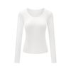 Women's White Slim-Fit U-Neck Short-Sleeve T-Shirt - Versatile, Stylish, Solid Color, Summer Essential