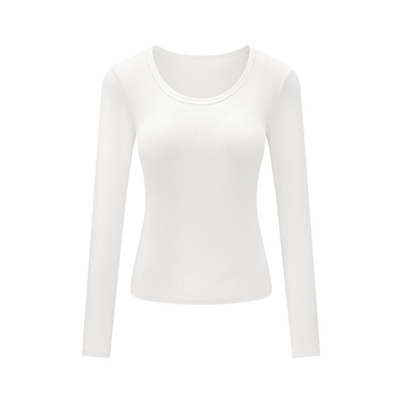 Women's White Slim-Fit U-Neck Short-Sleeve T-Shirt - Versatile, Stylish, Solid Color, Summer Essential