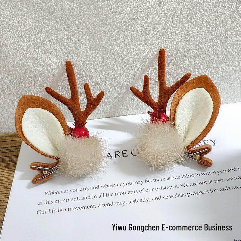 Cute Reindeer Christmas Hair Clip for Girls and Babies