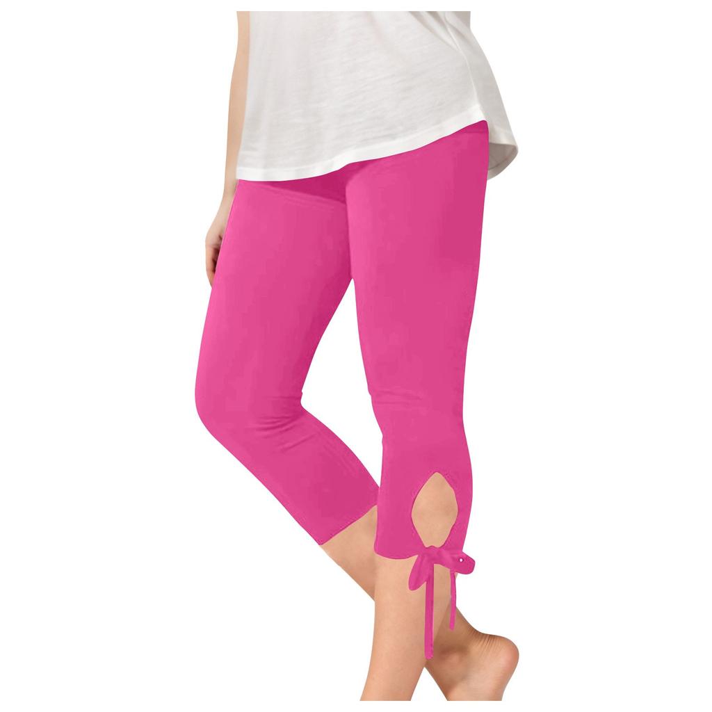 Children's  Fashionable Solid Color Cute Girls Casual Sports Yoga Pants Cropped Pants Leggings