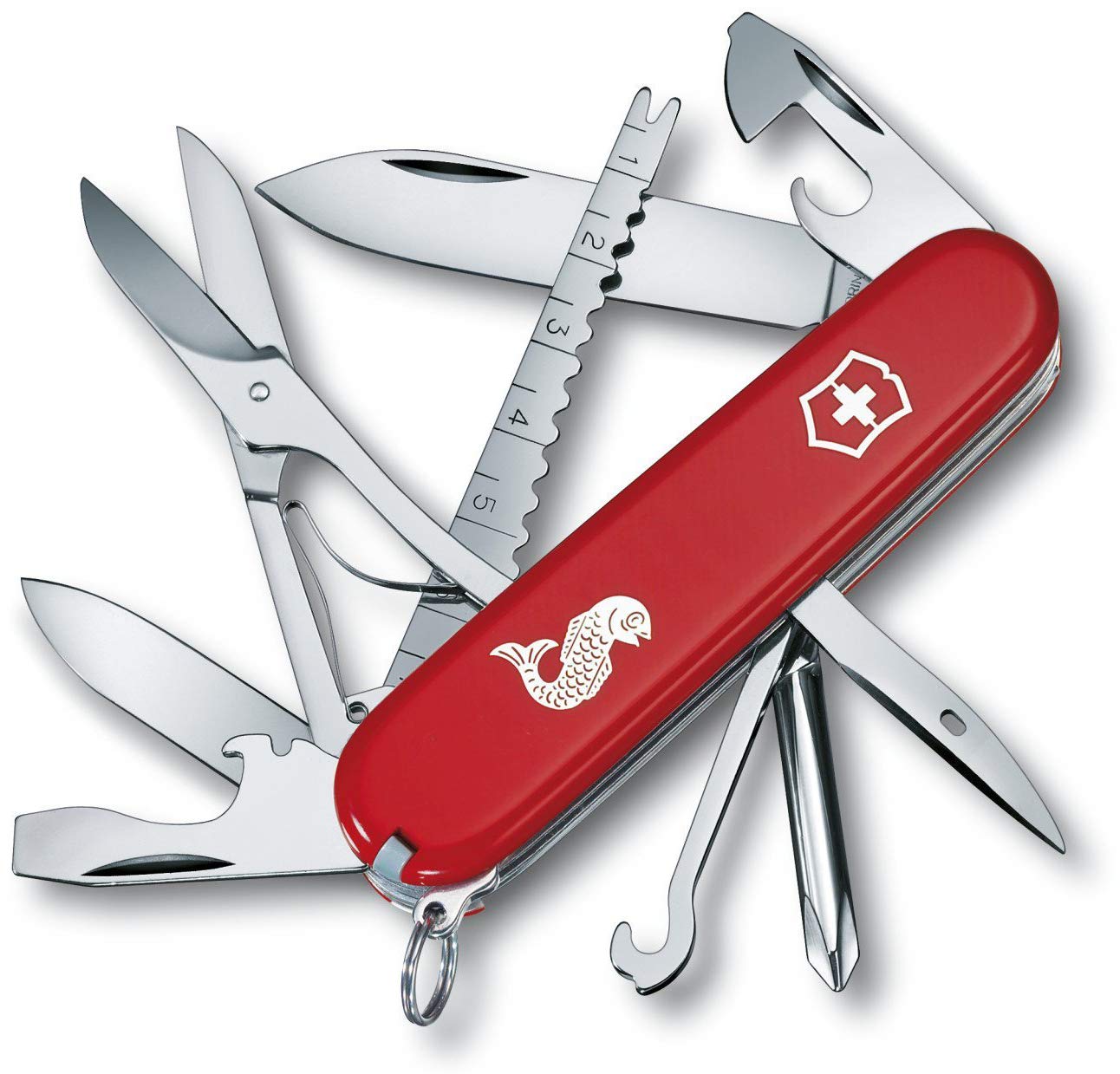 VICTORINOX Fisherman s Swiss Army Knife, Multi-Function Knife for Fishing and Outdoor Activities, Includes Scissors, De-Fingering, Scale Remover, and