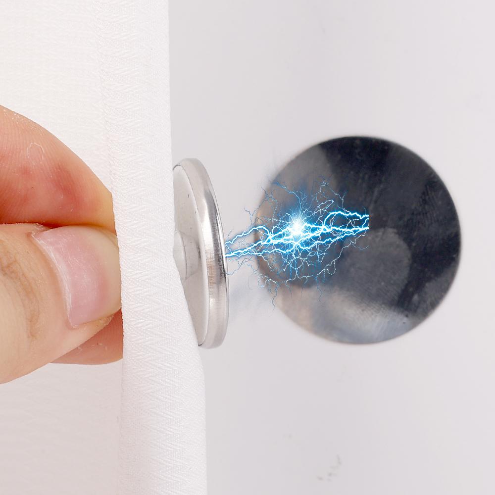 24/1pair Magnetic Curtain Clips Closure Self-Adhesive Magnetic Patch Drapes Buckle Detachable Shower Curtain Magnet Fastener