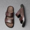 Fashion Luxury Brand Men Genuine Leather Comfortable Slippers Thick Soled Soft High-quality Slippers Mens Beach Vacation Casual Slippers