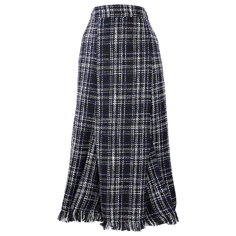 Women's High-Waist Fringe Pencil Skirt - Autumn/Winter Korean Style, Slim Fit, Mid-Length Pleated Umbrella Design