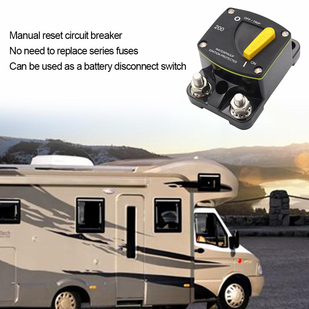 DC 48V Jistič 150A 200A 250A 300A s manuálním resetem Jistič AMP pro automobilový audio zesilovač pro námořní vozidla RV lodě