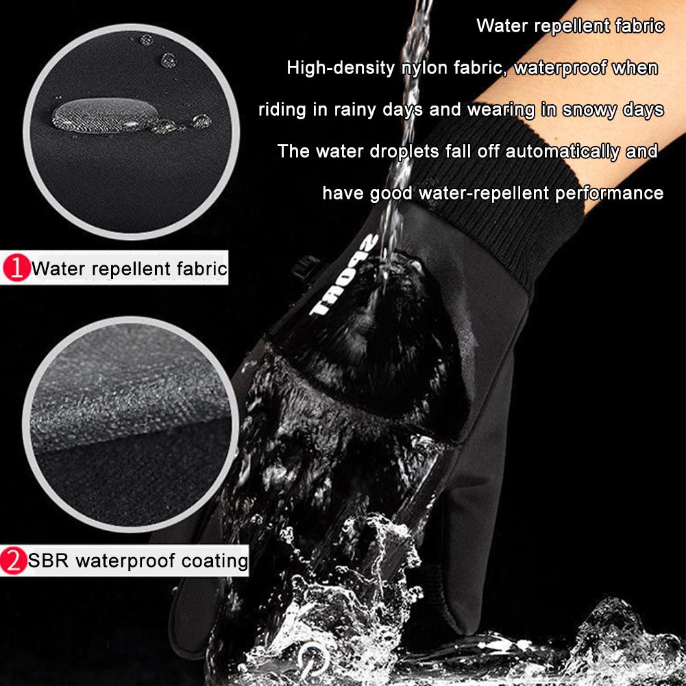 Autumn Winter Warm Men's Gloves Outdoor Cycling Sports Waterproof Touch Screen Glove For Men Women Plush Warm Slip-Proof Gloves