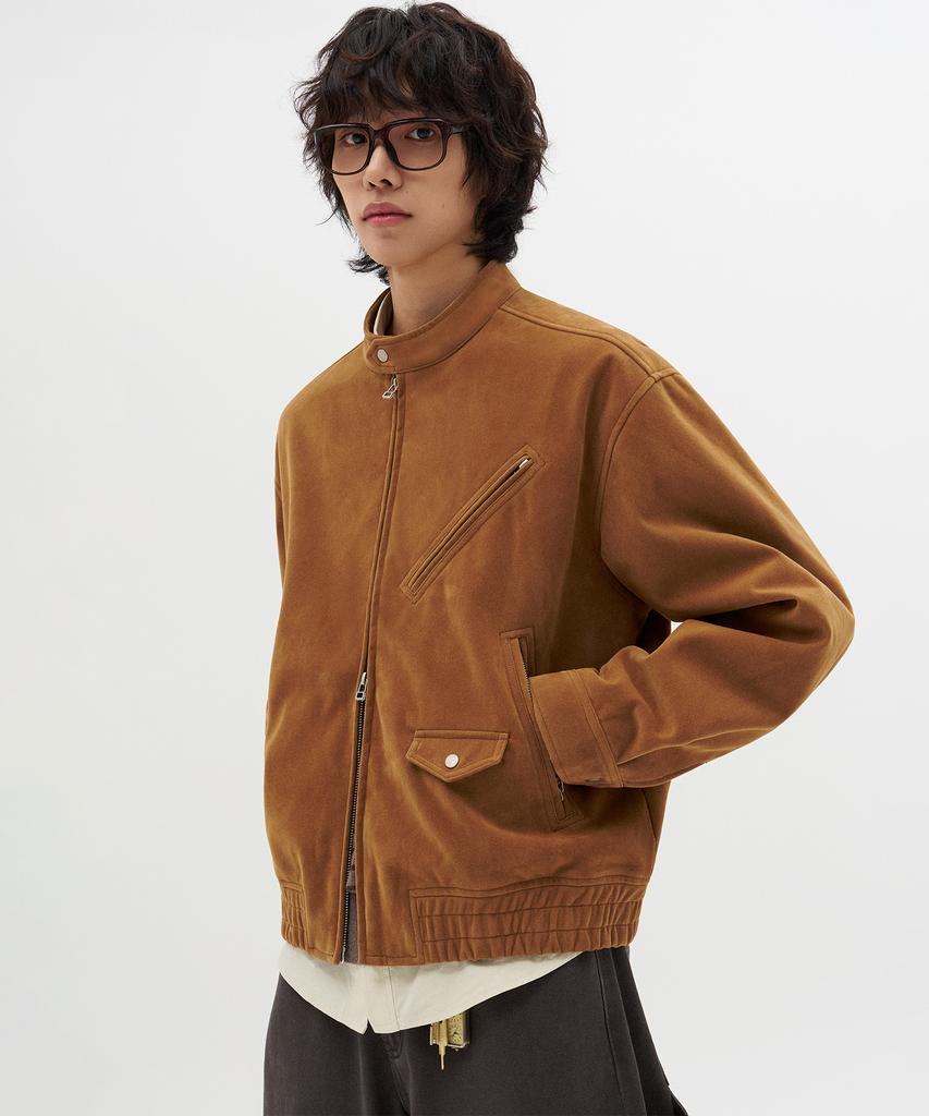 Kiimuir Suede Biker Jacket_Camel