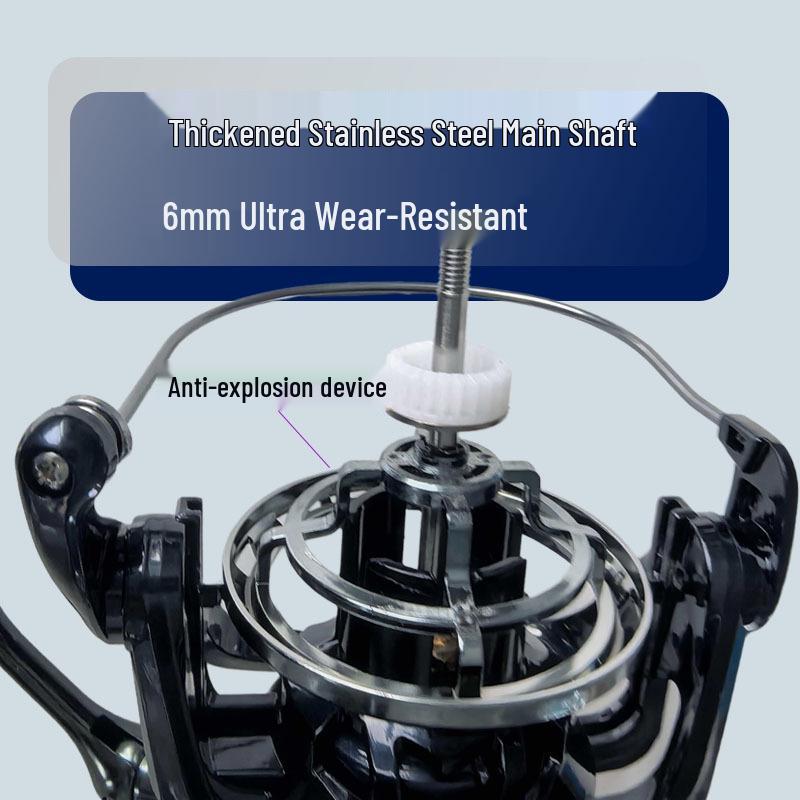 All-Metal High-Strength Long-Cast Reel with Gapless Screw-In Handle and Ball Knob for Saltwater Fishing