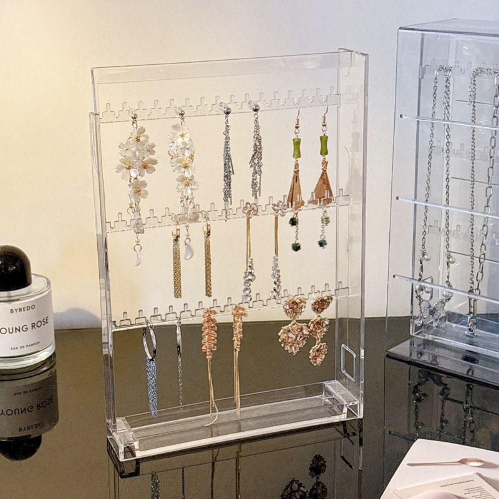 Neue Transparente Schmuckschatulle Große Kapazität Staubdicht Armband Anhänger Ausstellungsständer Abnehmbarer Ringständer