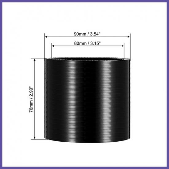 80mm 3.15"ID Universal Straight Silicone Coupler Pipe for Car 76mm Black