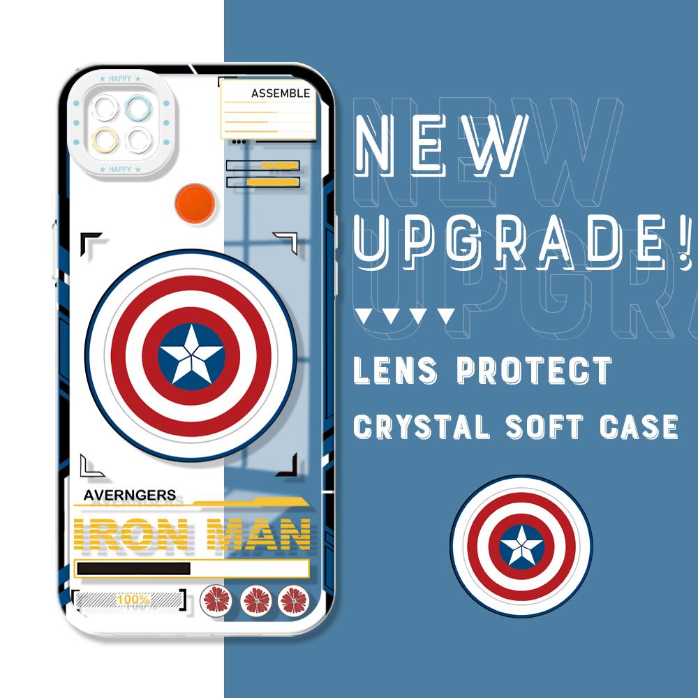 

Противоударный чехол Marvel Iron Man Captain America Black Panther Crystal, полное покрытие, защита камеры, прозрачный мягкий чехол для телефона Xiaomi Redmi