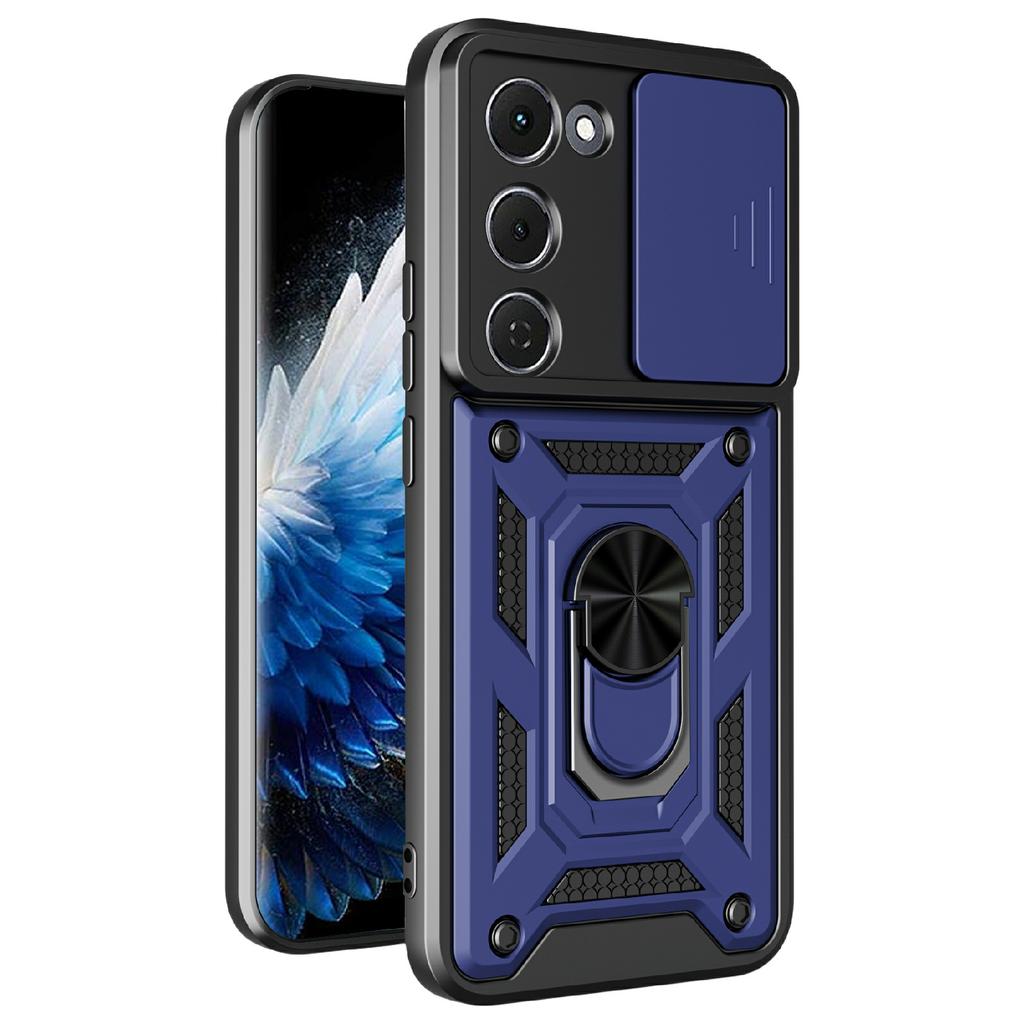 For TECNO Spark 40 Pro+ 4G Case with Slide Camera Lid PC + TPU Kickstand Phone Cover