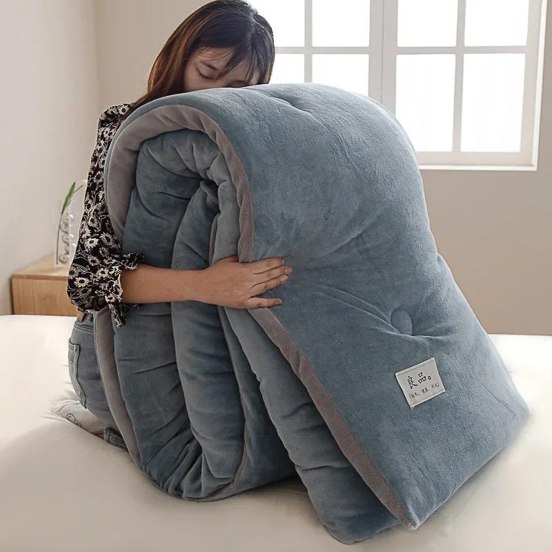 New Thickened Warm Double-sided Milk Fleece Single Double Winter Quilt Core Skin-friendly Warm Not Sultry