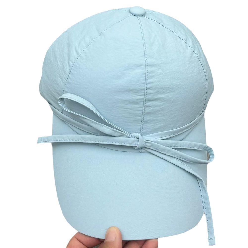 Bow Quick-drying Baseball Cap Women's Summer Versatile Wide Brim Big Head Circumference Showing Face Small Peaked Cap Big Face Hat Tide
