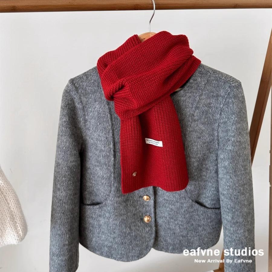 Nový Pletený Vlněný Pletený Kašmírový Šátek Pro Ženy Páry Nový Všestranný Jednobarevný Šátek Zima