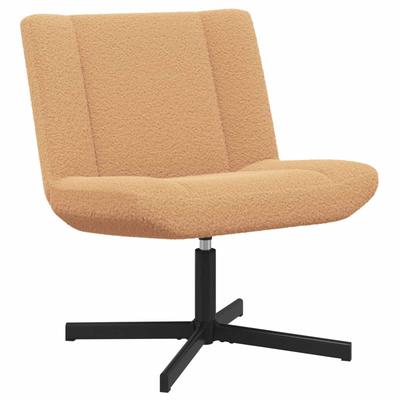 Swivel Chair Beige 63 X 75 X 76 Cm Sheepskin Leather
