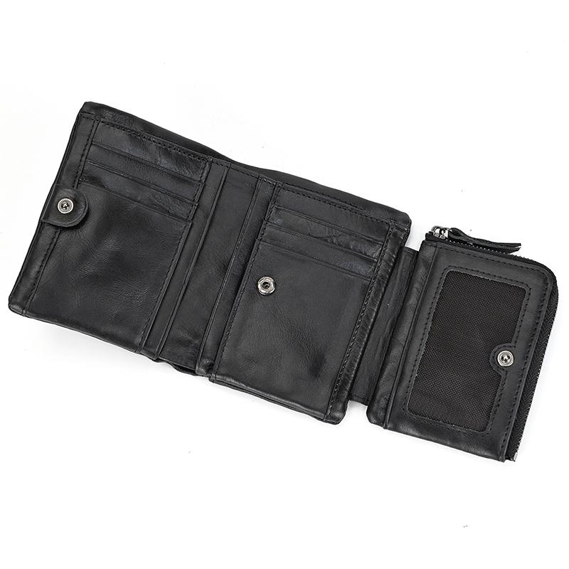 Fashion Cow Leather Men's Wallet Genuine Leather Zipper Wallets Short Purse Men Male Leather Clutch Purse Dropshipping Men