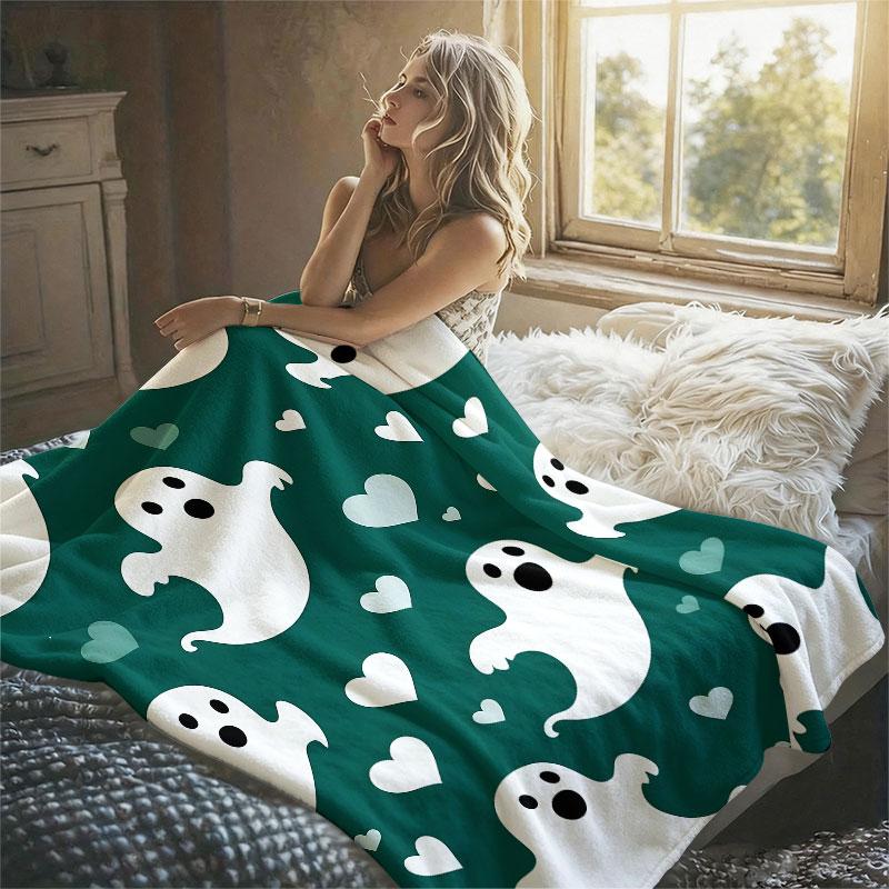 Dual Checkered Tile Flannel Blanket Warm Soft Halloween Christmas Decorative Couch Warm Cozy All-Season Gift