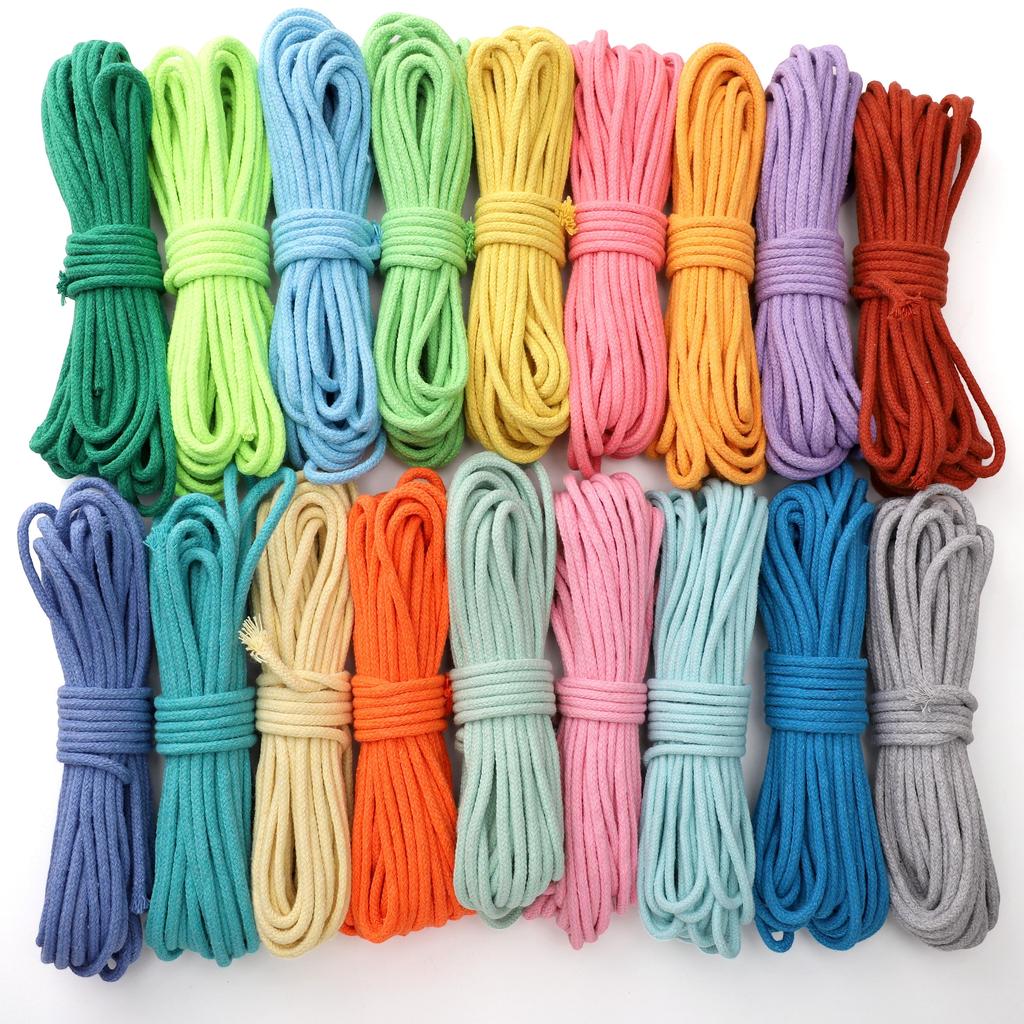 Core Cotton Monochrome Braided Rope Cotton Cord Thread String DIY Beading Bracelet Jewelry Making