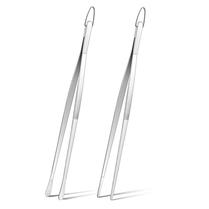 

AEE2-Kitchen Tweezers Tongs, Cooking Tweezers Stainless Steel -, Pasta, Plating And Pinching Delicate Small Pieces Of Food серебряный