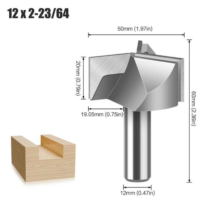 Three-Blade Cleaning bottom Engraving Bit solid carbide router bit Woodworking Tools CNC milling cutter 1/2inch 12mm Shank