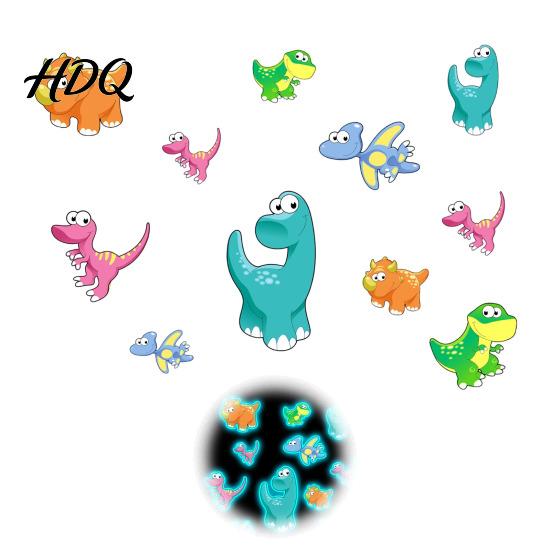 DIY Dinosaur Scene for Bedroom Wall Luminous Cartoon Sticker Self-Adhesive Decorative Waterproof PVC Murals Windows Decals Kids Room Nursery