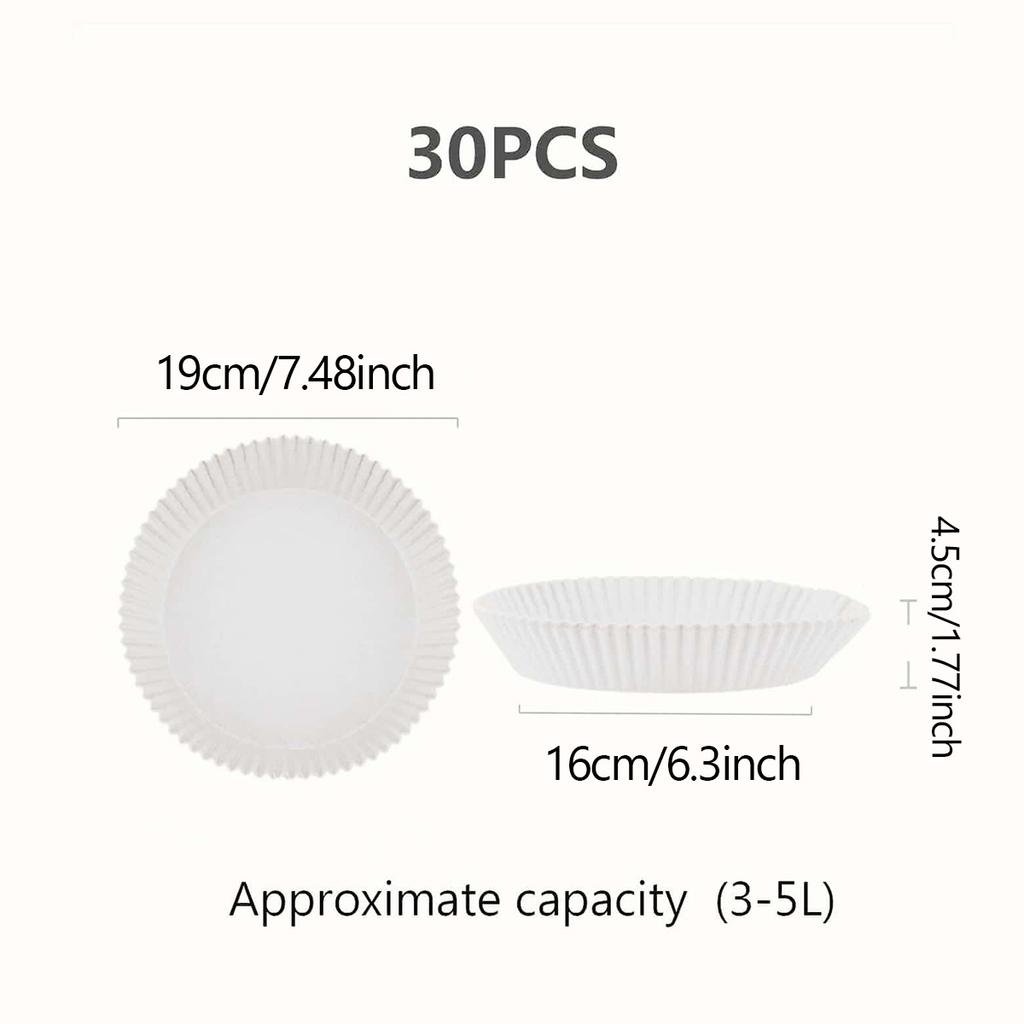 30pcs Air Fryer Paper Special Paper Food Grade Oil Absorbing Paper Barbecue Baking Silicone Oil Paper Non Stick Pot Pad