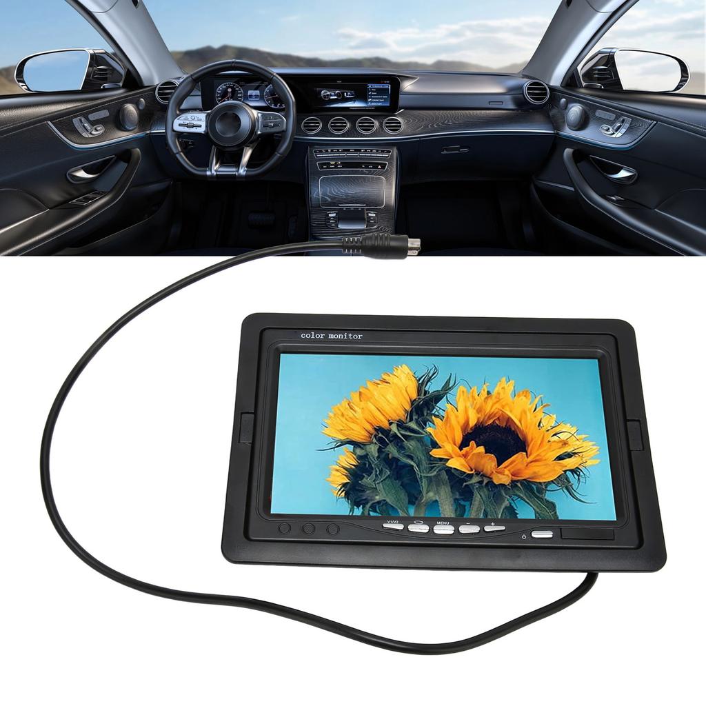 Rrview Camera Monitor Support Screen Rotating 2 AV Input 7 Inch   Colorful LCD Monitor for Car DVD Surveillance Cam