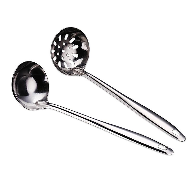 1Pcs Stainless Steel Soup Ladle With Long Handle Kitchen Cutlery Hot Pot Strainer Spoon