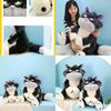 Cute Grey Short Plush Lucife Cat Doll Stuffed Animal Toy For Teenagers 30/45/60/80cm