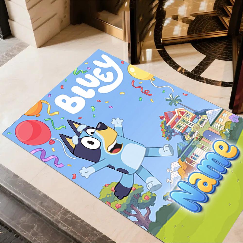 Beach Friends Adventure Personalized Text Floor Mat Perfect for Living Rooms Dormitory Game Room Balcony Anti-slip Rug Anime Office Decor