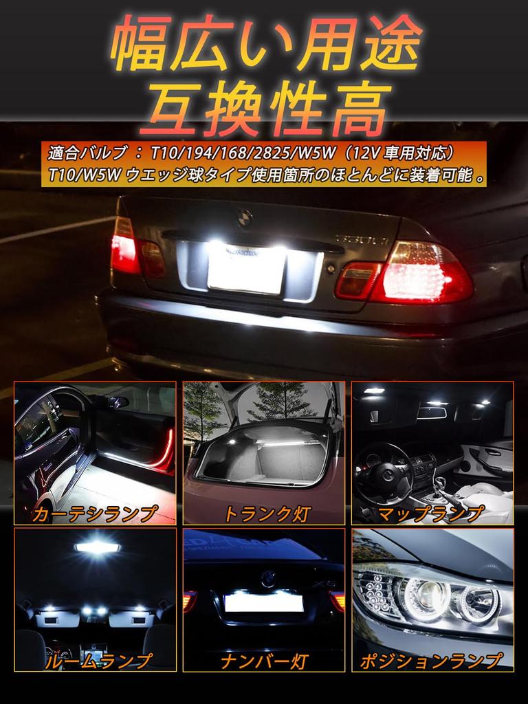 Briteye T10 LED White [Vehicle Inspection Compatible, High Brightness W5W