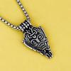 Necklace Retro Men's Double Sided Viking Symbol Shield Mask Smiley Face Pendant