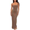 Solid Color Sleeveless Camisole Dress Pure Color Sleeveless Hip Spaghetti Straps Dress