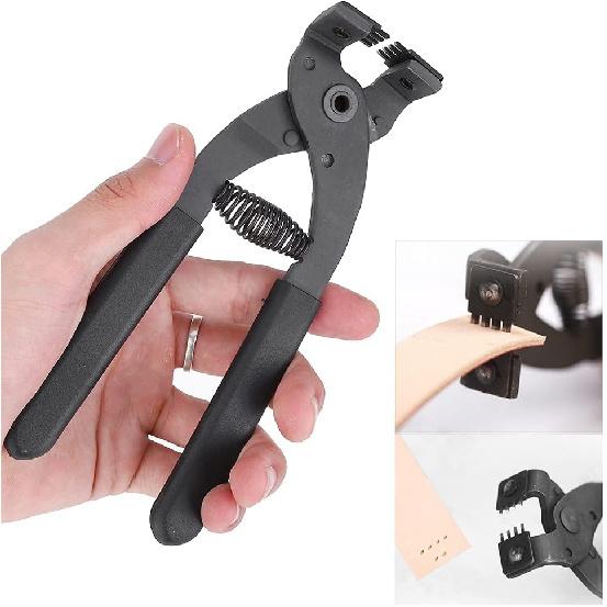 Leather Silent Pliers, 17cm / 6.7in Carbon Steel Silent Pliers for Leather Craft, Hole Punch Tool for Belts, Purses & Watch Bands - Home DIY Craft