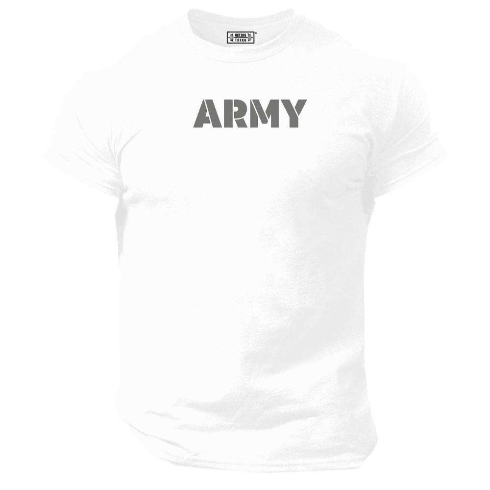 Army T Shirt Gym Clothing Bodybuilding Training Workout Exercise Boxing Mma Top