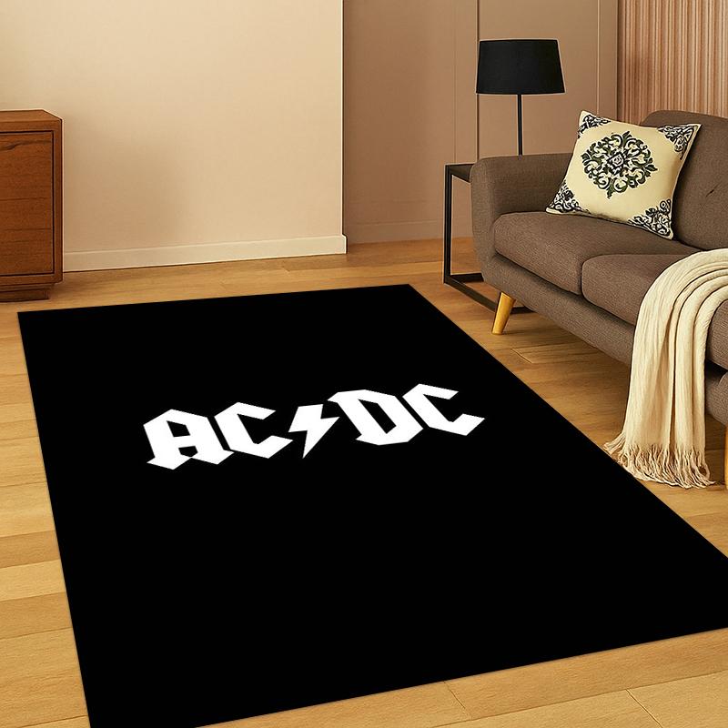 3D ACDC Rock Band Catoon Carpet Rug for Bedroom Living Room Sofa Playroom Doormat Home Decor,Kid Game Area Rug Non-slip Gift
