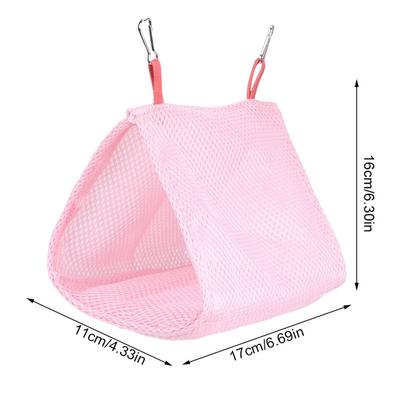 Atmungsaktives Netz Haustier Vogel Hängematte Bett Hamster Haus Käfig Spielzeug (Rosa)