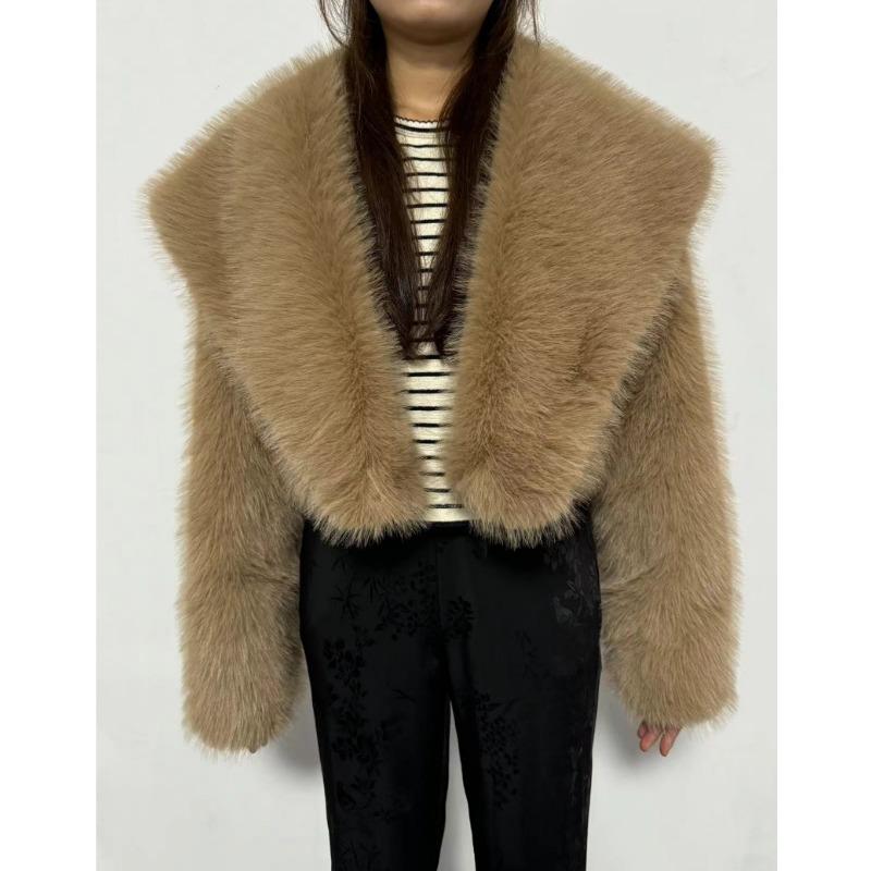 New imitation fur short coat, fashionable versatile fur coat women's long sleeves