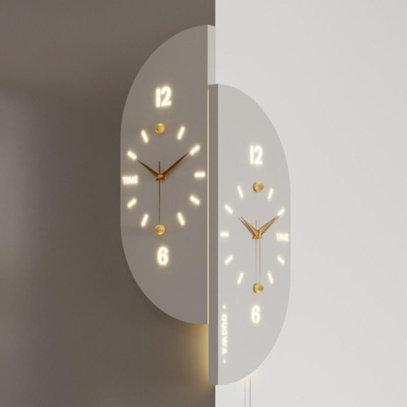 Corner Wall Clocks Creative Light Luxury Wall Clock Hanging Silent Design Nordic Clocks Morden Living Room Decorations