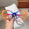 Oversized Glasses Women New Fashion Patchwork Rim Blue Light Blocking Eyeglasses Trendy Chic Brand Design Optical Frames